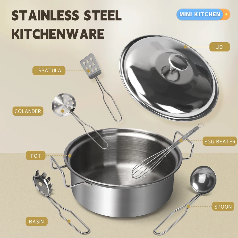 ステンレス製キッズキッチンおもちゃセット、本物そっくりの金属 - Kids Toys Kitchen Set のレビューと価格