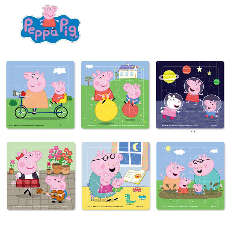 ペッパピッグフィギュアミニジグソーパズル知育玩具漫画教育パズ - Kids Toys 3 Year Old のレビューと価格