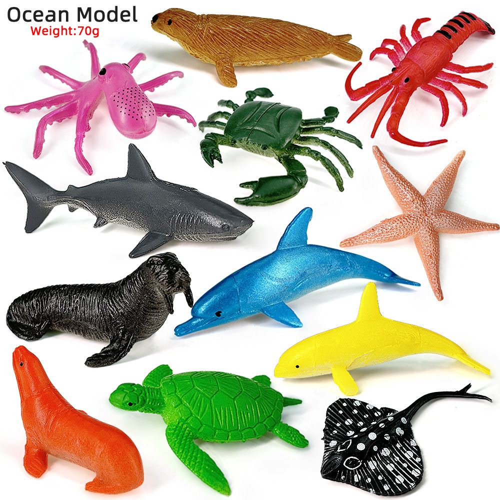 12個セット 海洋生物セット 動物モデル クマガニ イカ ヒ - Kids Toys 3 Year Old のレビューと価格