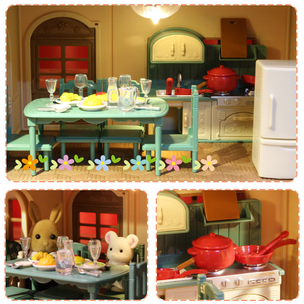 1:12 ミニチュア家具森家族キッチンおもちゃダイニングテー - Kids Toys Kitchen Set のレビューと価格