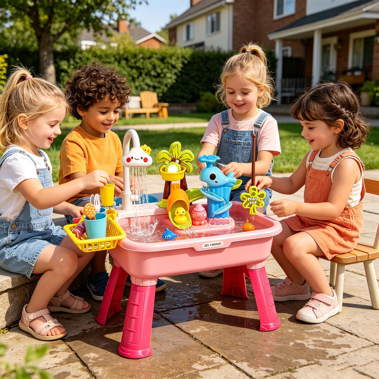 子供用電動水遊びシンク（流水機能付き）、電池式キッチンごっこ - Kids Toys Kitchen Set のレビューと価格